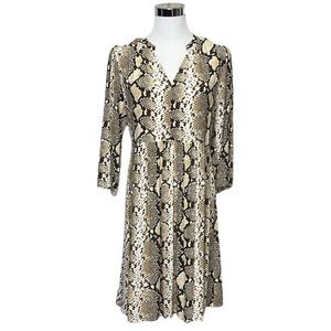 Anthropologie Maeve Snake Print 3/4 Sleeve Dress Size XS